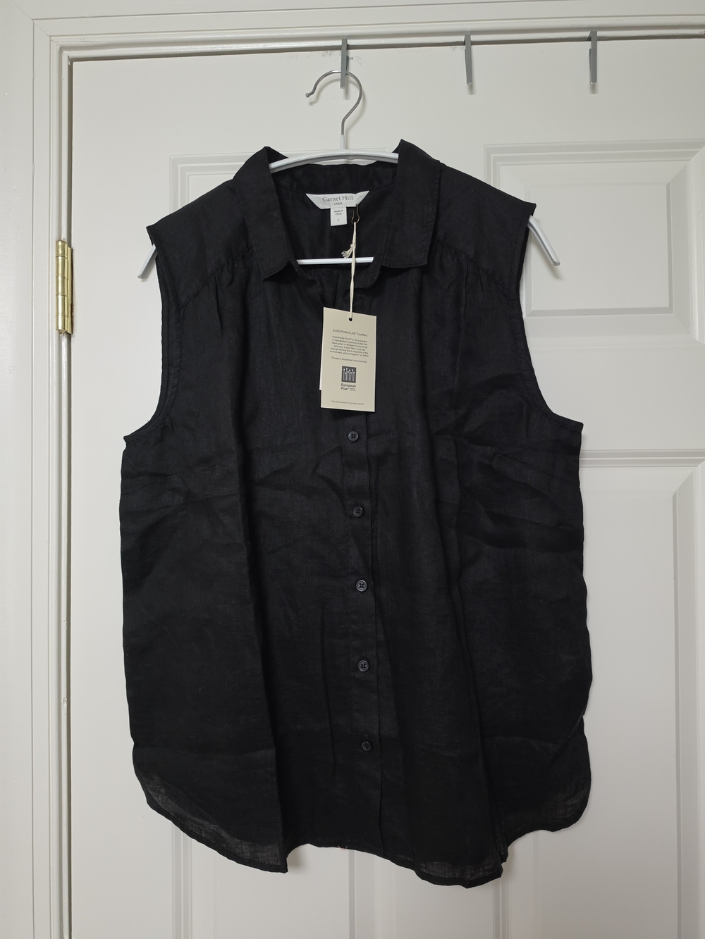 Black  Garnet Hill Button-Down Tank- Size 12